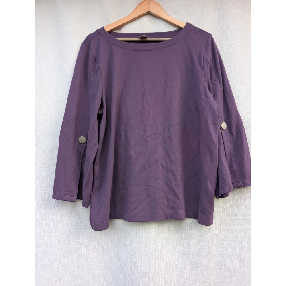 Chicos Lagenlook‎ Tunic Womens XL Purple Rayon Blend Art Teacher Chic Minimalist